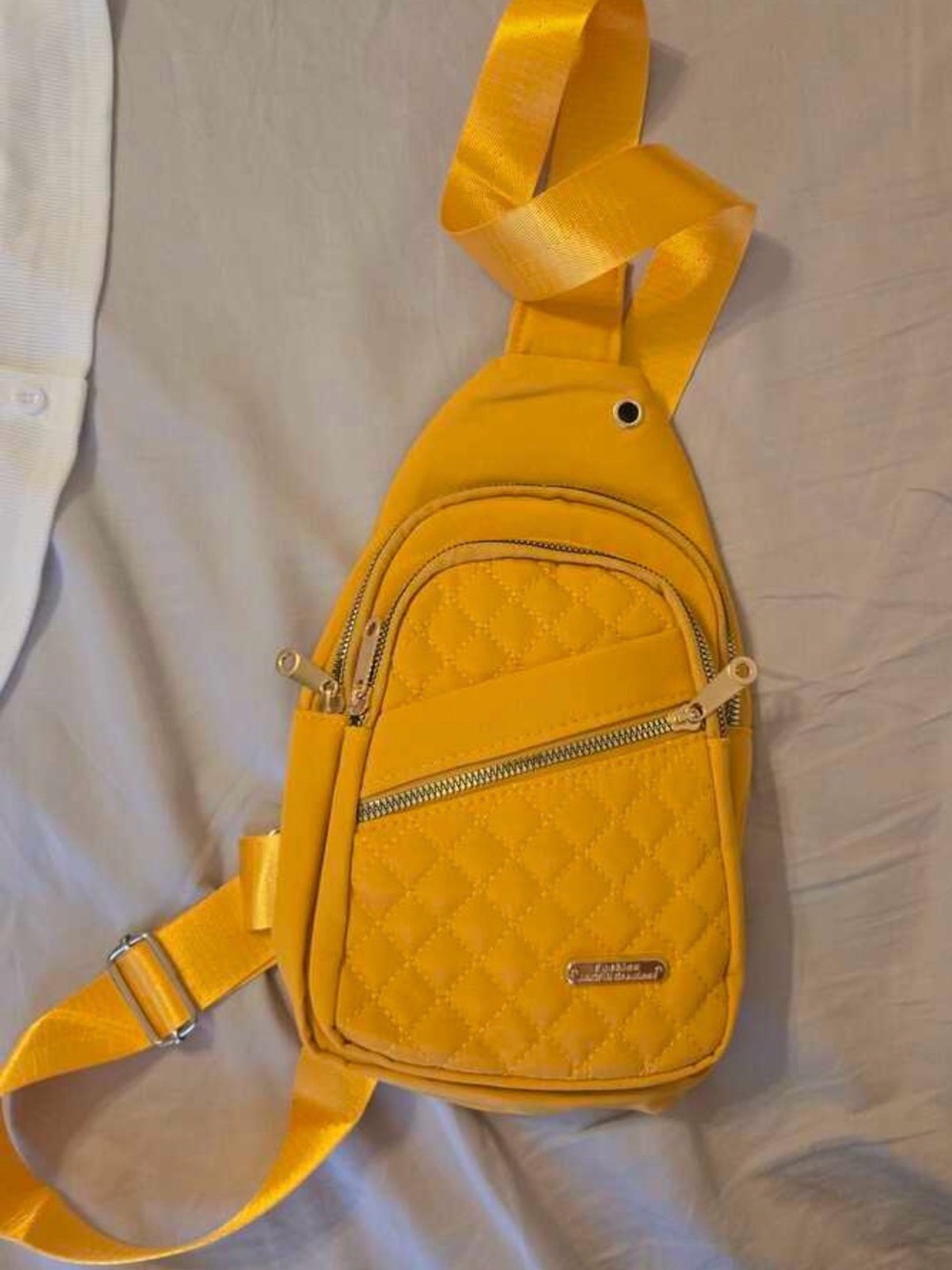 NEW Quilted Yellow/Orange Sling Bag - Compact Everyday Crossbody